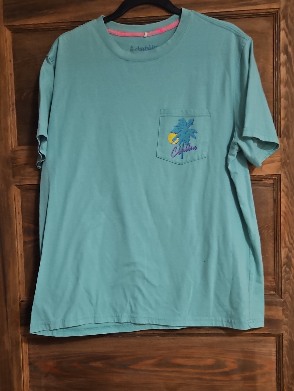 chubbies Aqua Short-Sleeve Pocket Tee with Palm Graphic